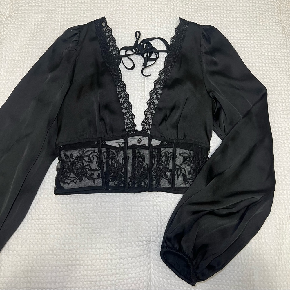 Zara Black Lace Top